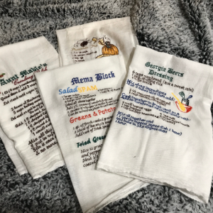 Custom Tea Towels - Family Recipe kitchen towels - Heirloom gift